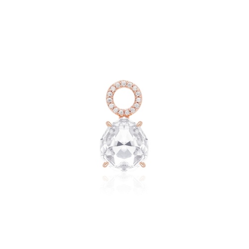 Sparkling Drop Single Charm Rose gold-plated Crystal