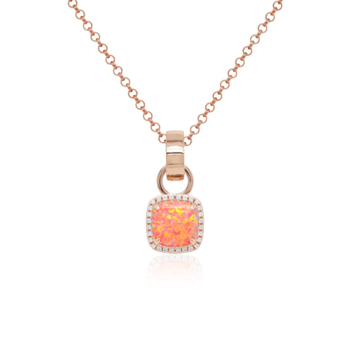 Fancy Opal Necklace Set Salmon Pink
