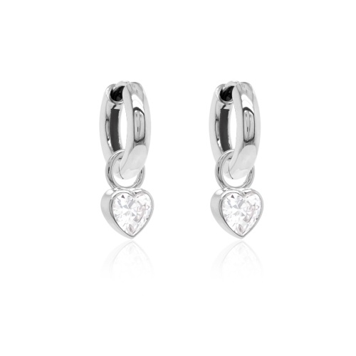Zirconia Petite Heart  Earring set Rhodium plated