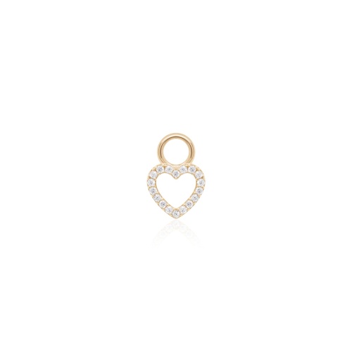 Petite Pavé Heart Necklace charm Yellow gold-plated