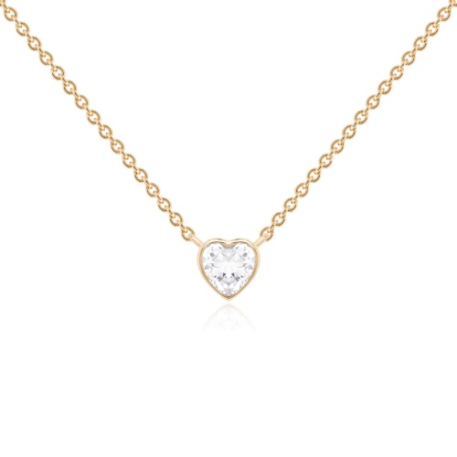 Zirconia Petite Heart necklace Yellow gold-plated
