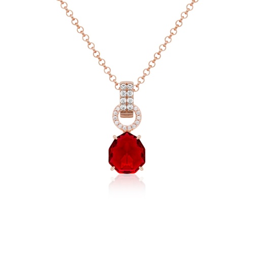 Sparkling Drop Necklace Set Rose gold-plated Scarlet Ignite