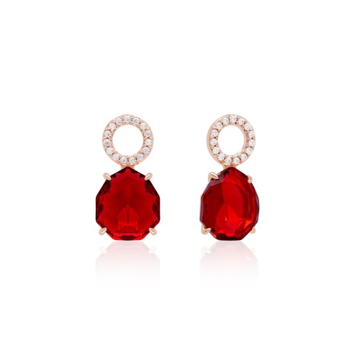 Sparkling Drop Earring Charms Rose gold-plated Scarlet Ignite