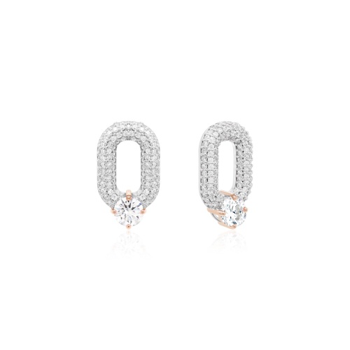 Oval Drop Link Charms Crystal