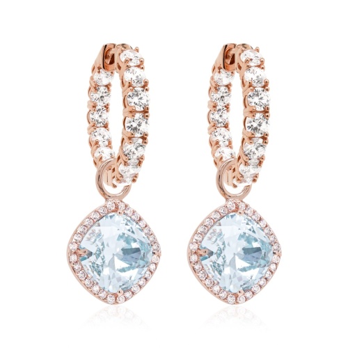 Fancy Stone Luxury Earring set Rose gold-plated Light Azore