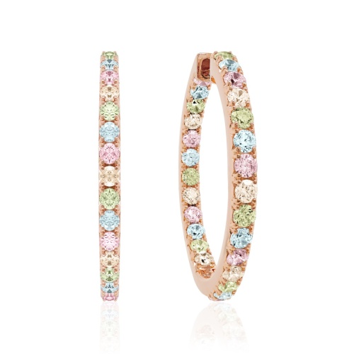 Rainbow Infinity Hoops Rose gold-plated