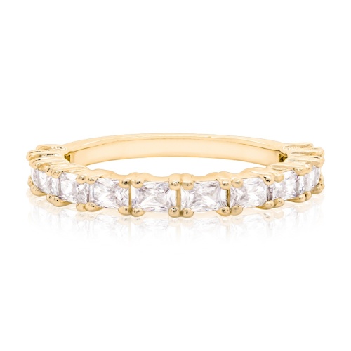 Infinity Baguette Ring Yellow Gold-plated