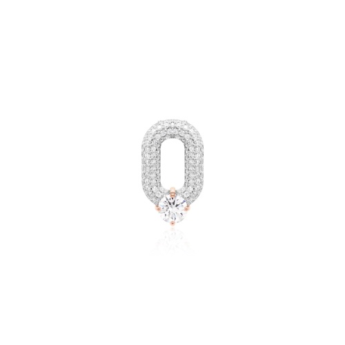 Oval Drop Link Necklace Charm Crystal