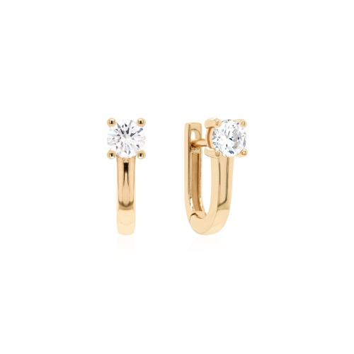 Crystal Lock Earrings Yellow Gold-plated