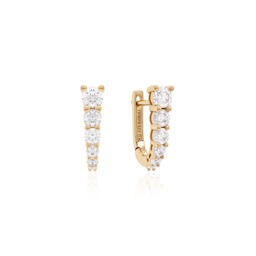 Sparkling Lock Earrings Yellow gold-plated