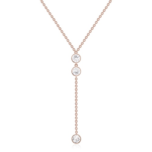 Drop Chain Necklace Rose gold-plated Crystal