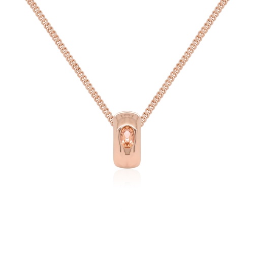Padparadscha Bold Brilliance Necklace Rose gold plated