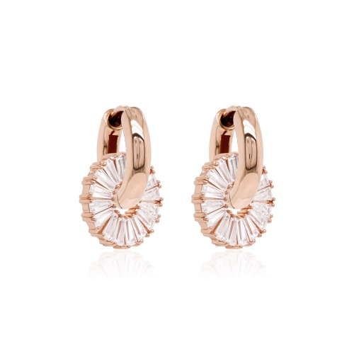 Crown Charm Earring Set Rose gold-plated