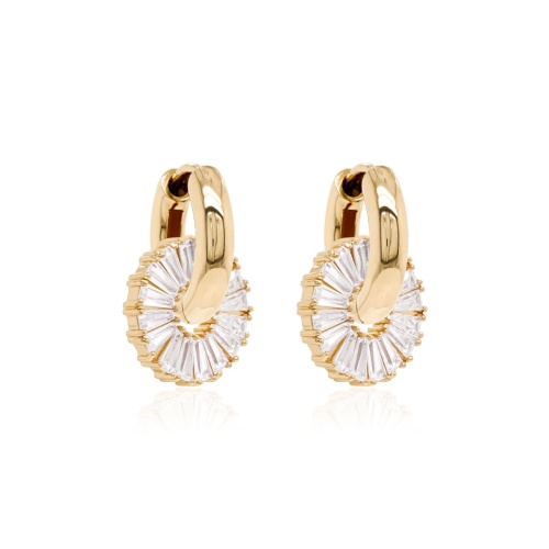 Crown Charm Earring Set  Yellow gold-plated