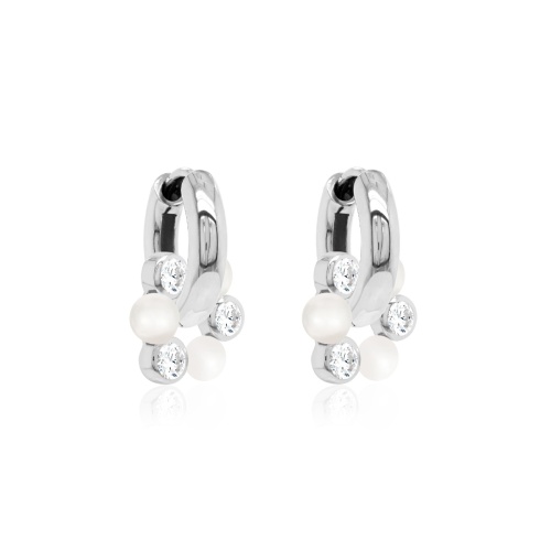 Pearl Crystal charm earring set