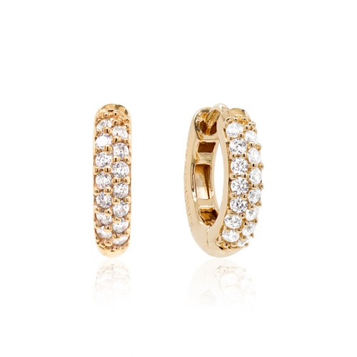 Classic Sparkling Base Earrings Yellow gold-plated