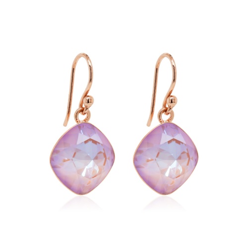 Rhombus earrings rose gold Dusty Pink