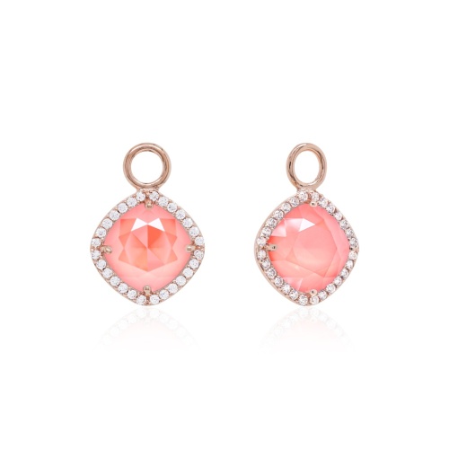 Fancy Stone Charms Rose gold-plated Light Coral