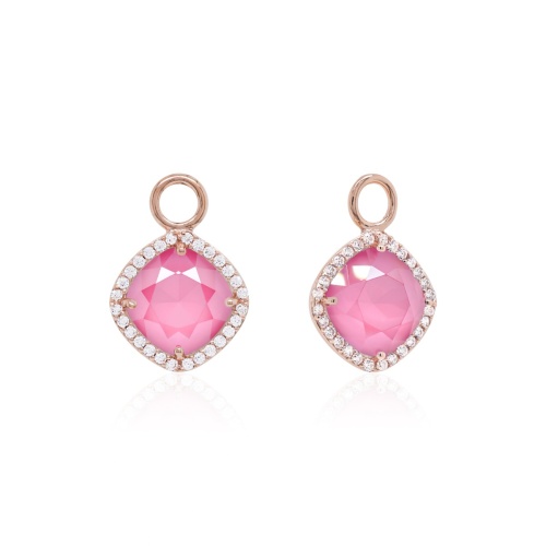 Fancy Stone Charms Rose gold-plated Peony Pink