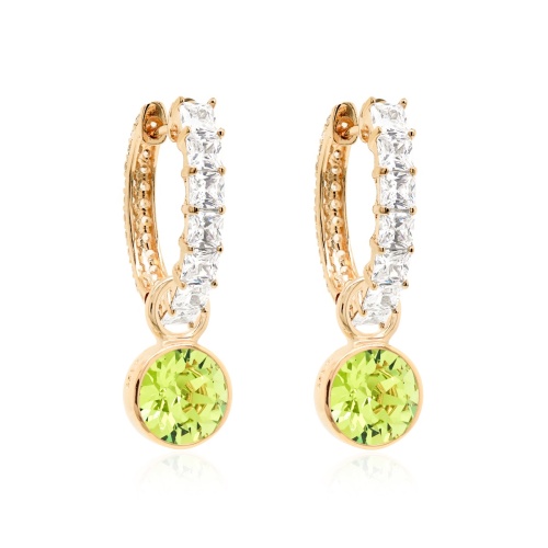 Two-sided Charm Earrings Yellow gold-plated Citrus Green