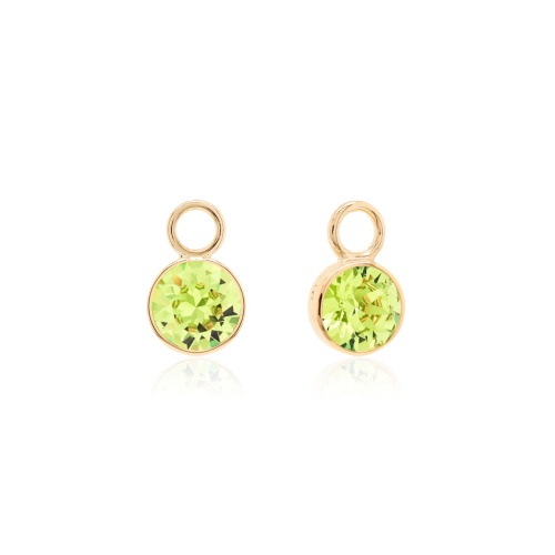 Round Earring Charms Yellow gold-plated Citrus Green