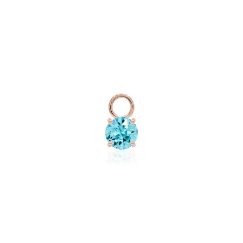 Mini Necklace Charm Rose gold-plated Light Turquoise