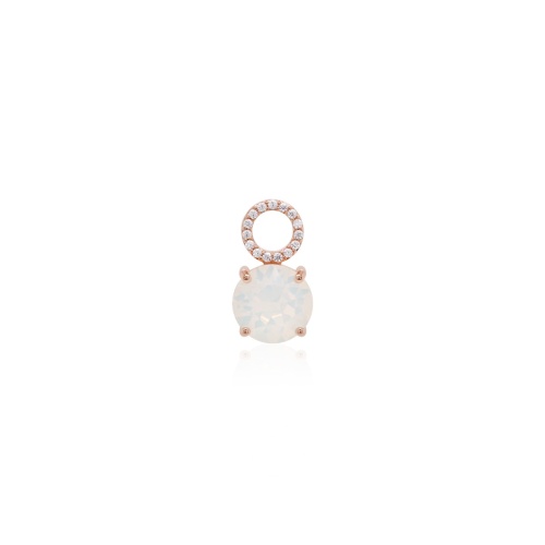 Single Charm White Opal Rose gold-plated