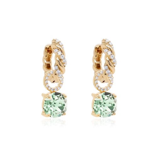 Knoty Round Charm Earring set Chrysolite Yellow gold-plated