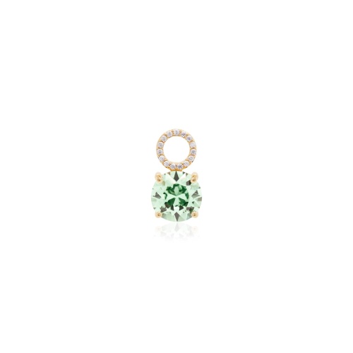 Round Stone Single charm Yellow gold-plated Chrysolite