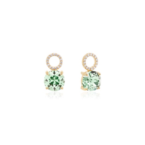 Round Stone Earring charms Yellow gold-plated Chrysolite