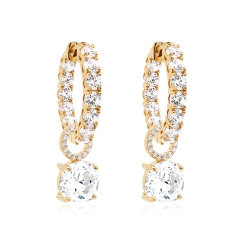 LUXURY CHARM EARRINGS CRYSTAL YELLOW GOLD-PLATED