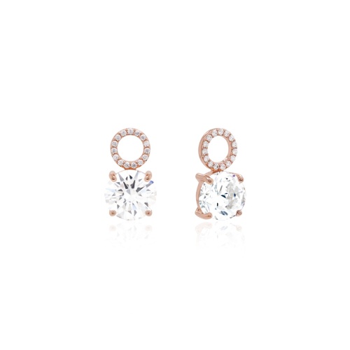 Earring charms Rose gold-plated Crystal
