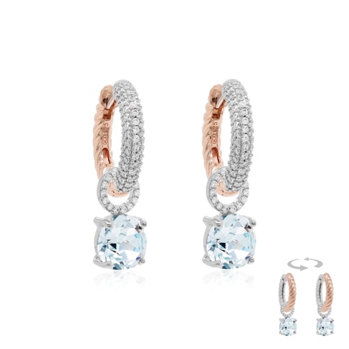 Knotty Two-sided Light Azore Earring set rhodium plated