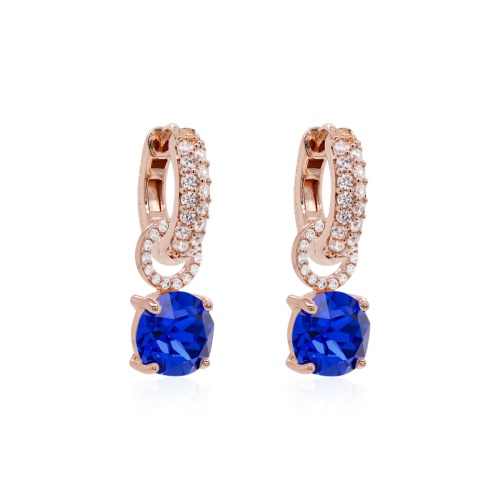 Round Charm Erring set Rose goldplated Majestic Blue