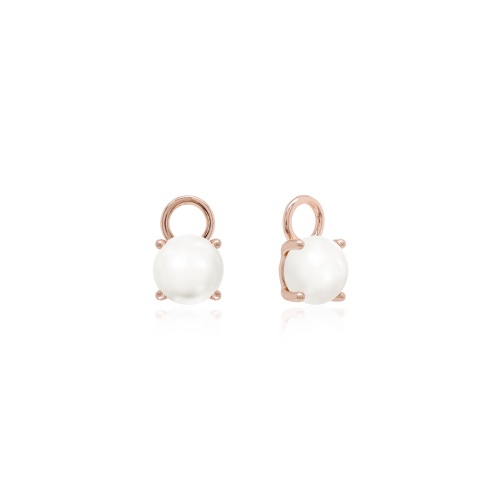 Classic Freshwater Pearl charms 8mm Rose-gold plated