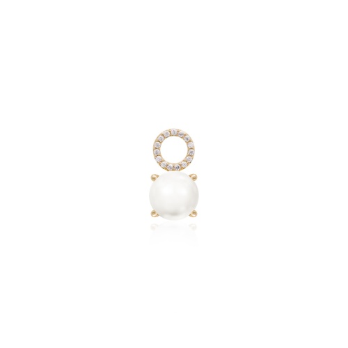 Sparkling Freshwater Pearl charm Yellow gold plated 8mm