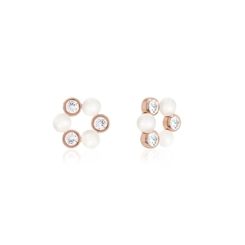 Pearl Crystal charms rose-gold plated