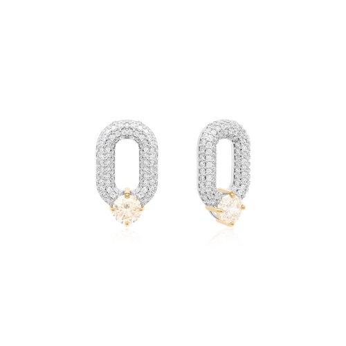 Oval Drop Link Charms Fancy Champagne