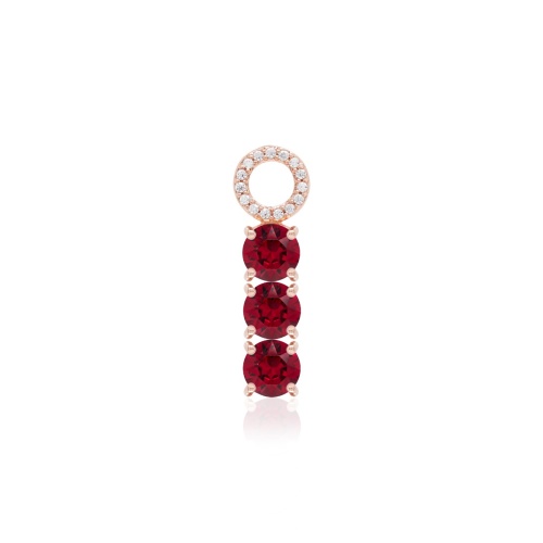 Tennis Single Charm Rose gold-plated Ruby