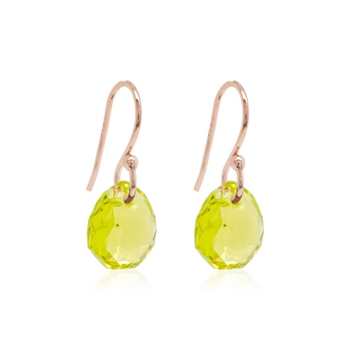 Pear Drop Earrings Rose Gold-plated Citrus Green