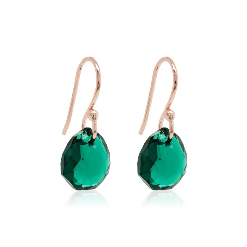 Pear Drop Earrings Rose Gold-plated Emerald