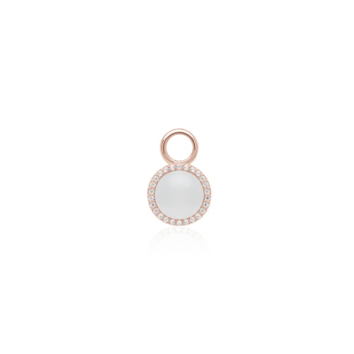 MOP Round Necklace Charm Rose gold-plated