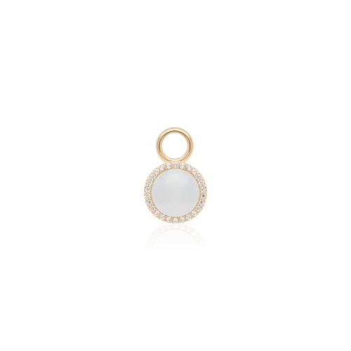 MOP Round Necklace Charm Yellow gold-plated