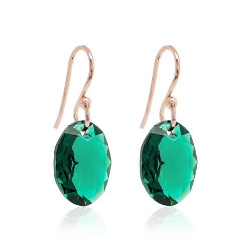 Oval Cut earrings Emerald