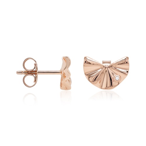 Gilded Wave Stud Earrings Rose gold-plated