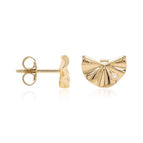 Gilded Wave Stud Earrings Yellow gold-plated