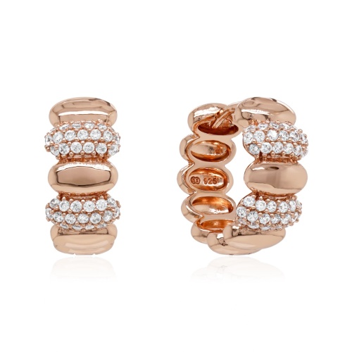 Chubby Bubbly Huggie Earrings Rose Gold plated