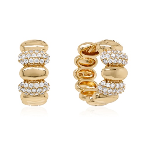 Chubby Bubbly Huggie Earrings Yellow Gold plated