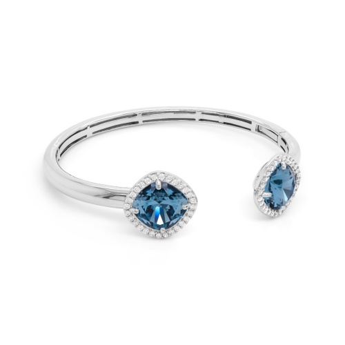 Fancy Stone Silver Bracelet Denim Blue