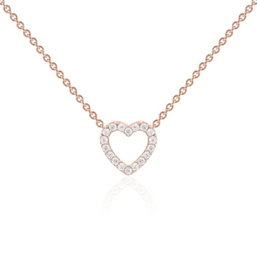 Petite Pavé Heart Necklace Rose gold-plated
